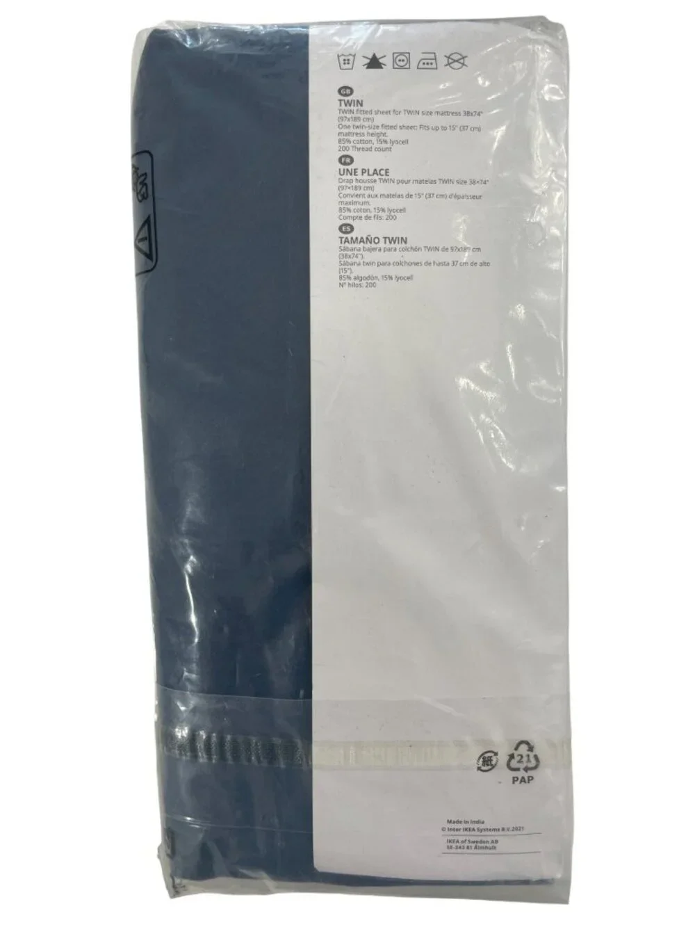 ULLVIDE Twin Fitted Sheet Ikea 200 Thread 38